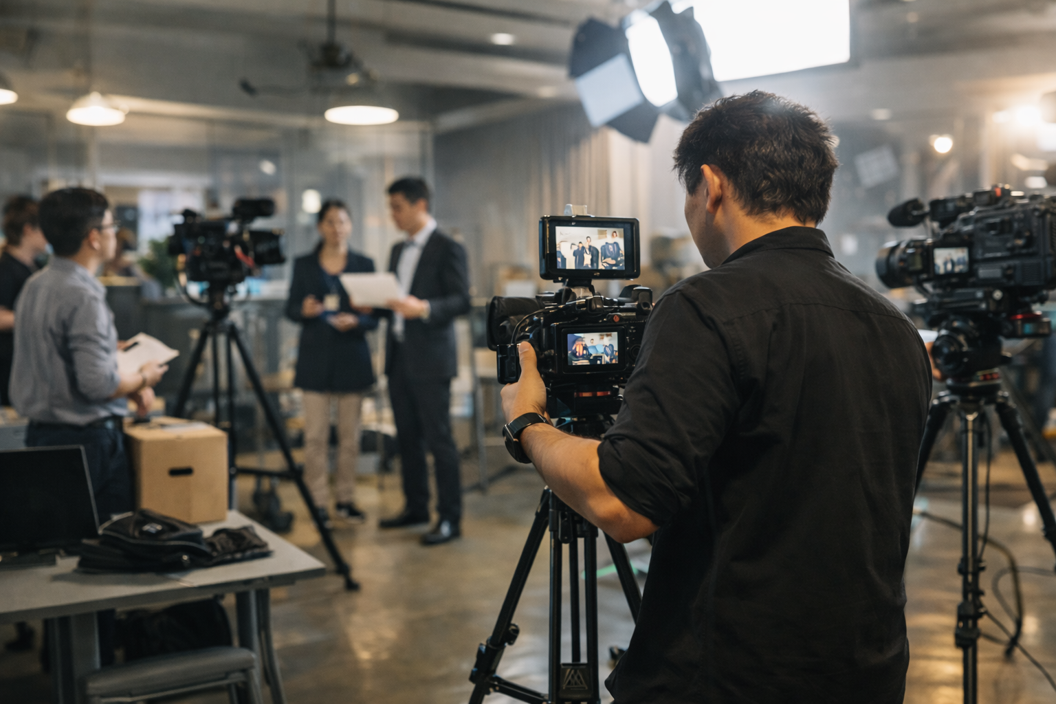 behind the scenes video production Vietnam crew setup lighting